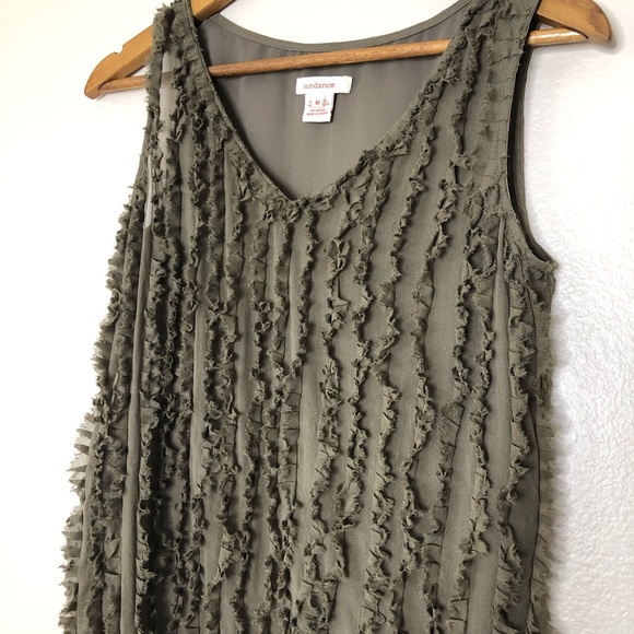 Sundance Green Ruffle Top size medium - Picture 4 of 7